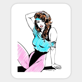 80´s Aerobics Girl Sticker